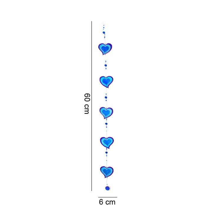 Purple & Blue String Of Hearts Suncatcher