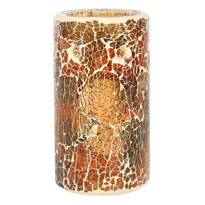 Pillar Brown Crackle Oil Burner and Wax Warmer