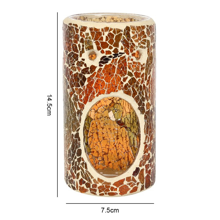 Pillar Brown Crackle Oil Burner and Wax Warmer