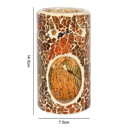 Pillar Brown Crackle Oil Burner and Wax Warmer