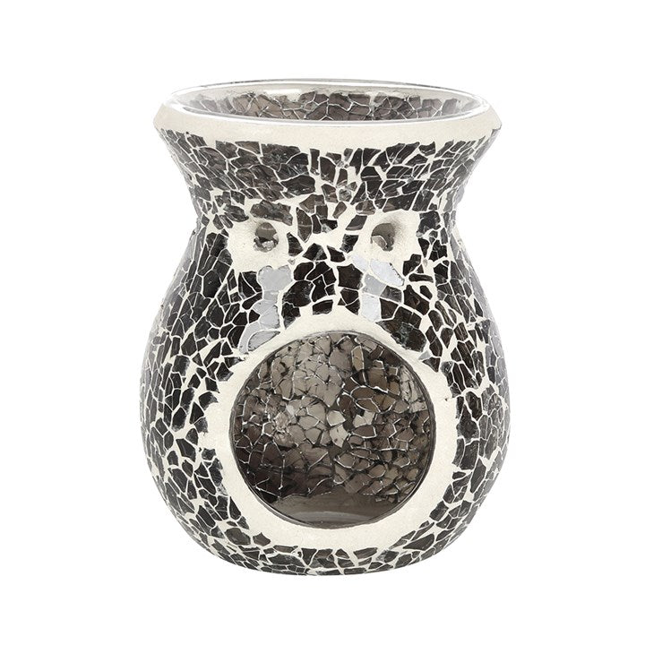 Small Gunmetal Grey Crackle Oil Burner and Wax Warmer