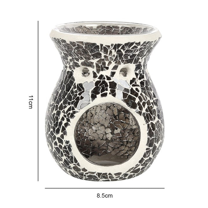 Small Gunmetal Grey Crackle Oil Burner and Wax Warmer