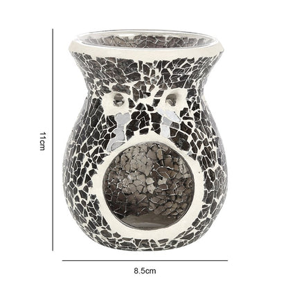 Small Gunmetal Grey Crackle Oil Burner and Wax Warmer