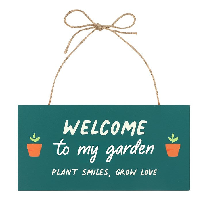 In the Garden Welcome Hanging Sign