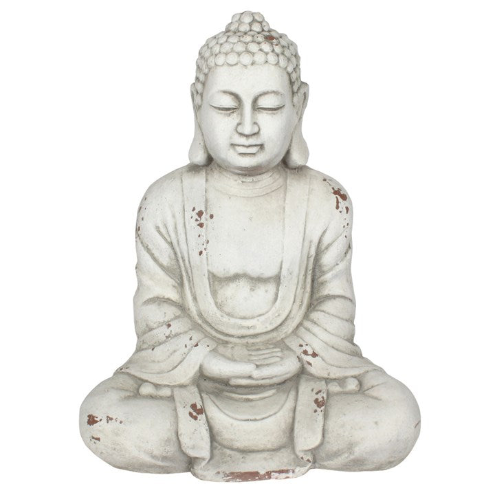 White Hands In Lap Sitting Buddha (58cm)