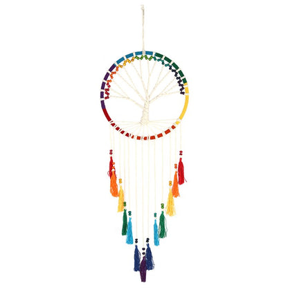 Rainbow Beaded Tree of Life Dreamcatcher