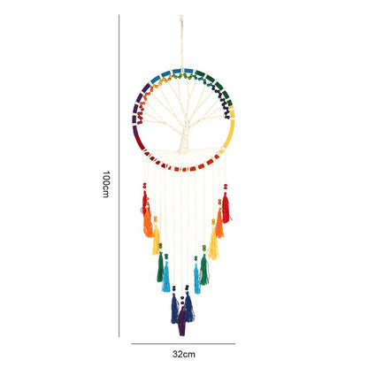 Rainbow Beaded Tree of Life Dreamcatcher