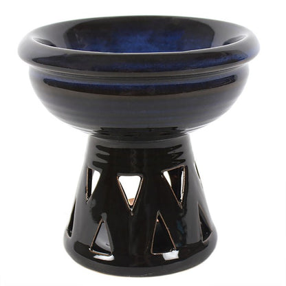 Deep Bowl Blue Oil Burner and Wax Warmer