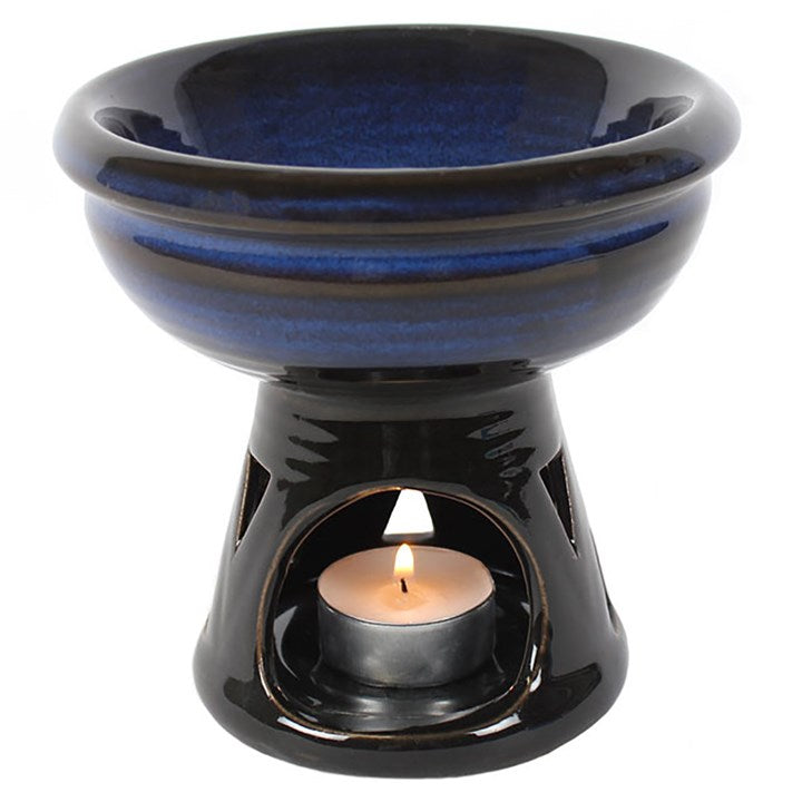 Deep Bowl Blue Oil Burner and Wax Warmer