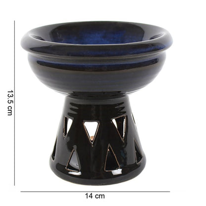 Deep Bowl Blue Oil Burner and Wax Warmer