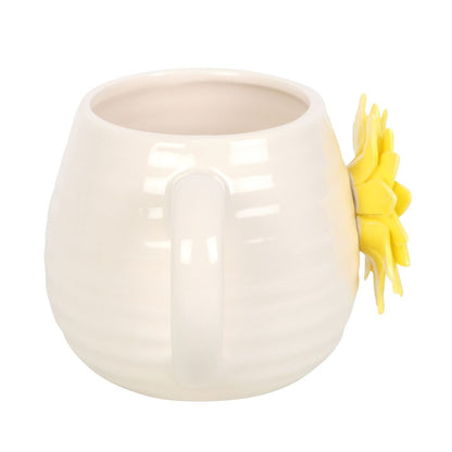 Hello Sunshine Rounded Mug with 3D Sunflower