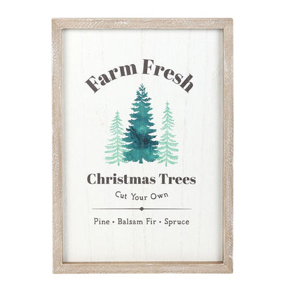 Farm Fresh Christmas Trees Framed Wall Plaque