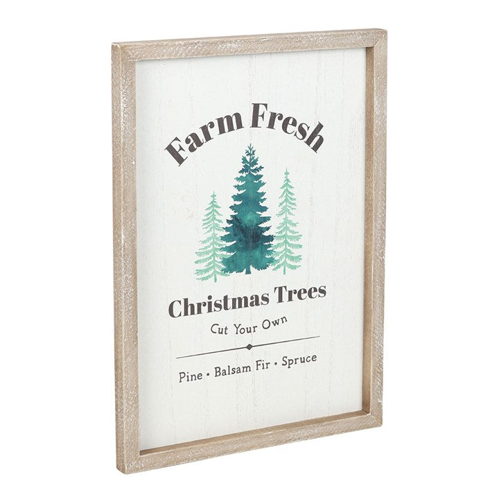 Farm Fresh Christmas Trees Framed Wall Plaque