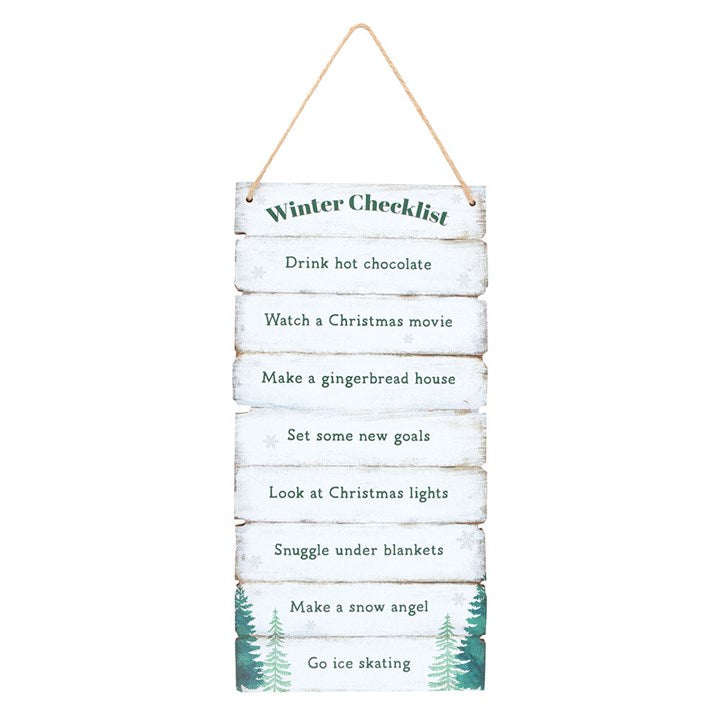 Winter Wonderland Checklist Hanging Sign