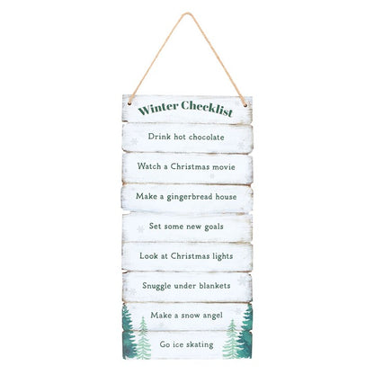 Winter Wonderland Checklist Hanging Sign