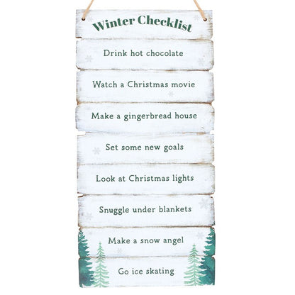 Winter Wonderland Checklist Hanging Sign