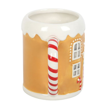 Candy Cane Gingerbread House Mug