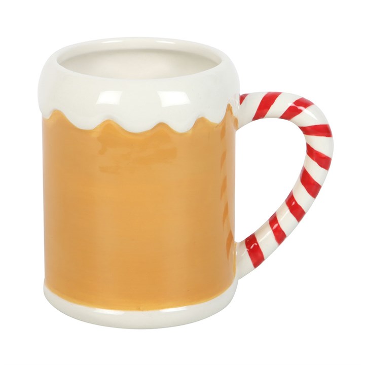 Candy Cane Gingerbread House Mug