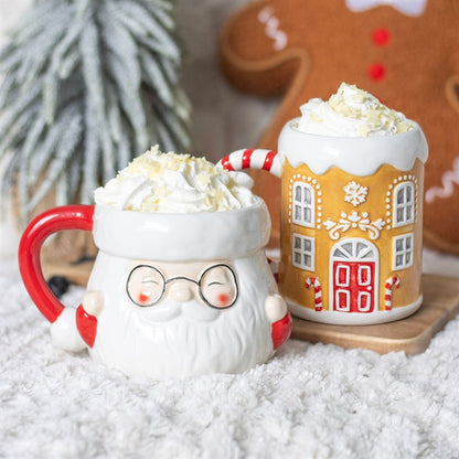 Candy Cane Gingerbread House Mug