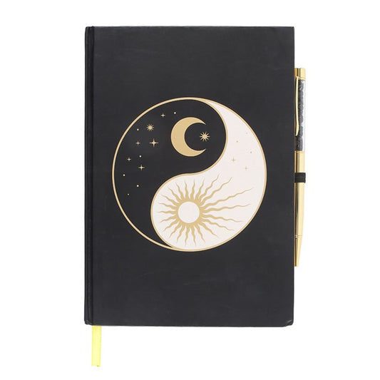 Yin Yang A5 Journal with Black Obsidian Pen