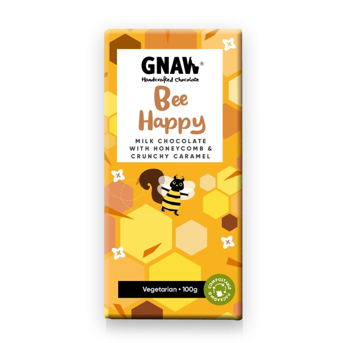 Gnaw Bee Happy Milk Chocolate Bar (100g)