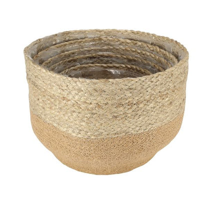 Set of 5 Jute Basket  with Liner (Natural & Beige)