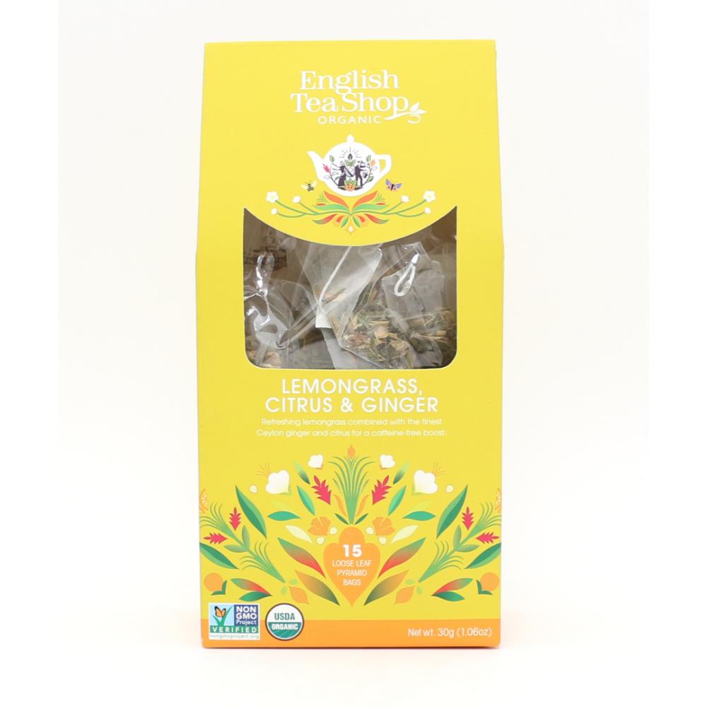 English Tea Shop Organic Lemongrass, Citrus & Ginger (15 Pyramids)