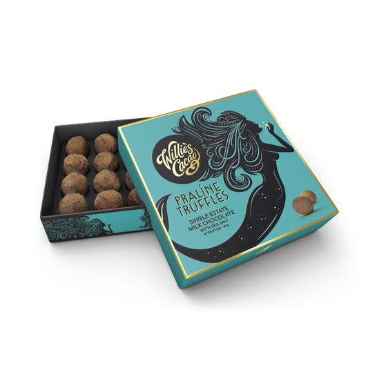 Willie's Cacao Milk Chocolate Praline Truffles with Sea Salt (110g)