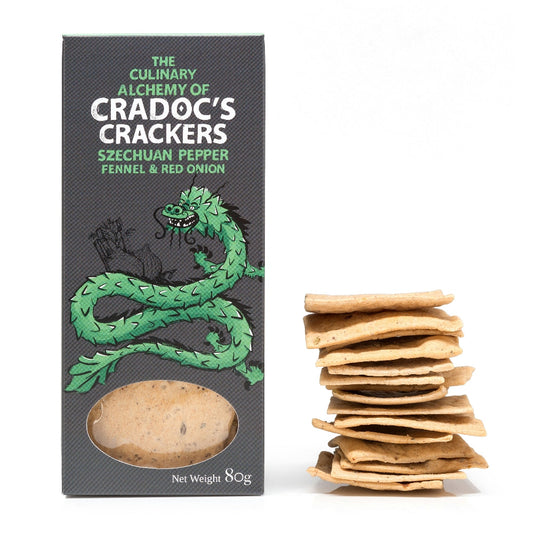 Cradoc's Szechuan Pepper, Fennel & Red Onion Crackers (80g)