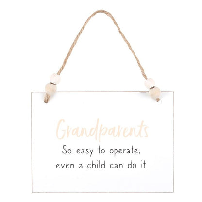 Grandparents Easy To Operate Hanging Sign