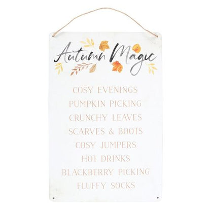 Autumn Magic Metal Hanging Sign