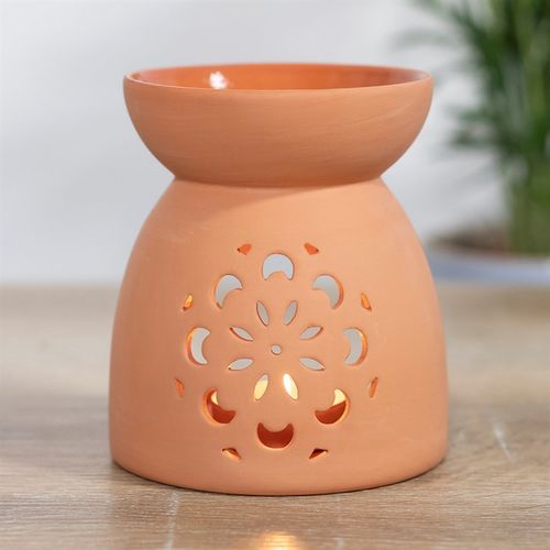 Floral Cutout Terracotta Effect Oil Burner