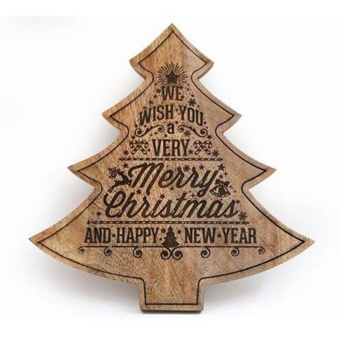 Wooden Christmas Tree Wall Plaque