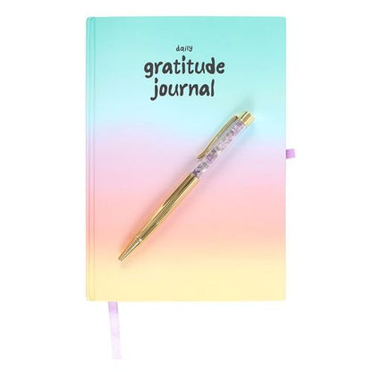 Multicoloured Gratitude A5 Journal with Amethyst Pen