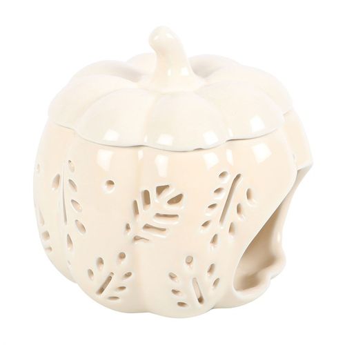 Off White Autumn Leaves Pumpkin Oil Burner