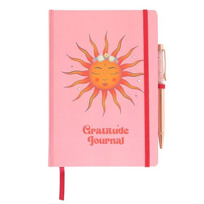 The Sun Gratitude A5 Journal with Rose Quartz Pen