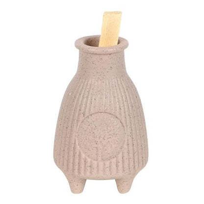 Greige Ribbed Palo Santo Burner