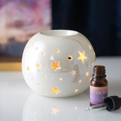 White Iridescent Star Oil Burner