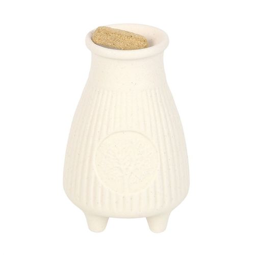 Cream Ribbed Palo Santo Brick Burner