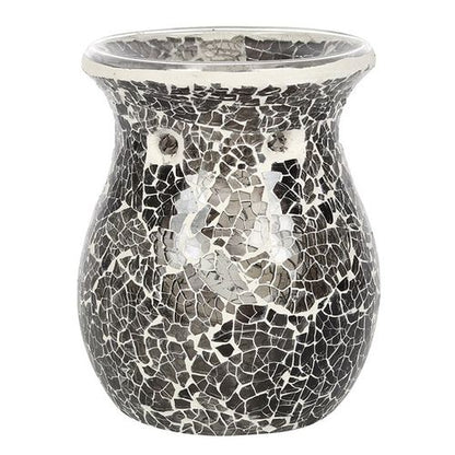 Large Gunmetal Grey Crackle Oil Burner and Wax Warmer