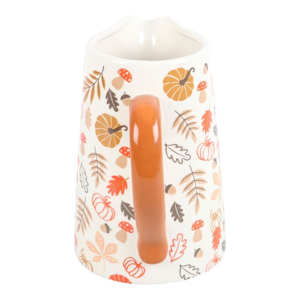 Autumn Leaves and Pumpkins Ceramic Flower Jug