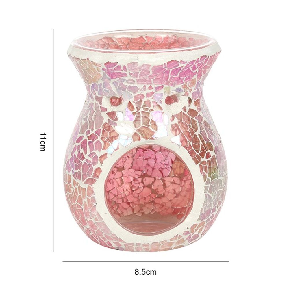 Small Pink Iridescent Crackle Oil Burner