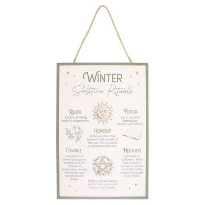 Winter Solstice Rituals Wooden Hanging Sign