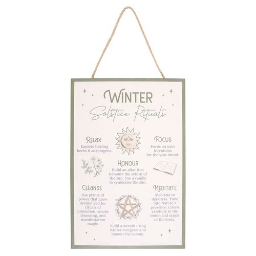 Winter Solstice Rituals Wooden Hanging Sign