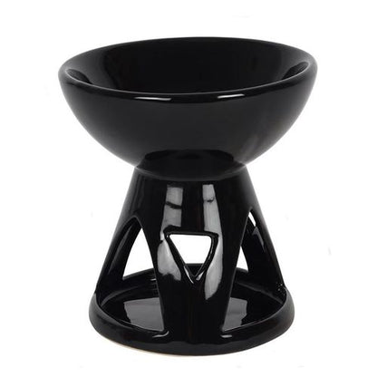 Black Deep Bowl Oil Burner and Wax Warmer