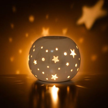 White Iridescent Star Oil Burner