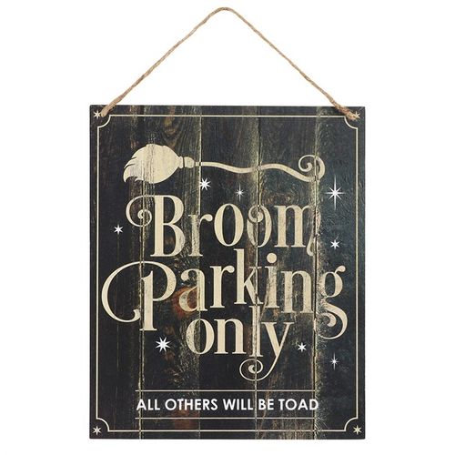 Broom Parking Only Wooden Hanging Sign