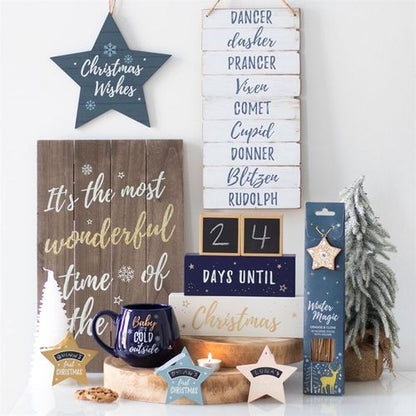 Winter Magic Wooden Reindeer Name Sign