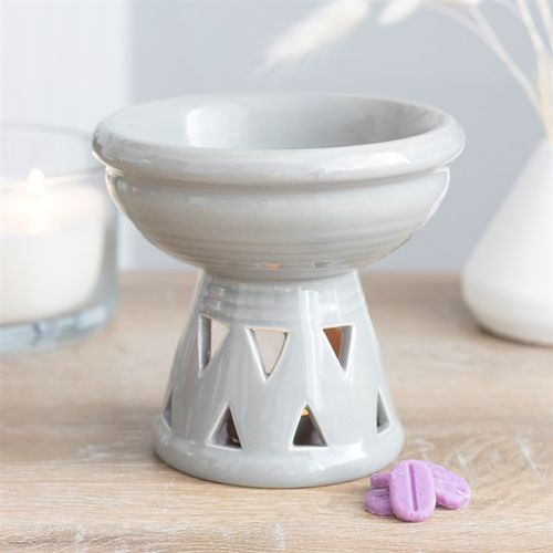 Grey Deep Bowl Oil Burner and Wax Warmer