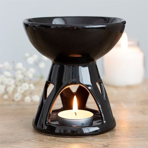 Black Deep Bowl Oil Burner and Wax Warmer